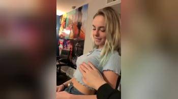 video of Big boobs cutie in public
