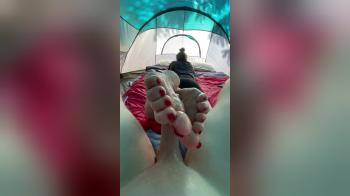 video of Foot job while camping