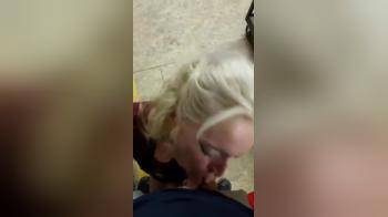 video of blows and takes facial at work
