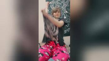 video of emo girl showing the goods