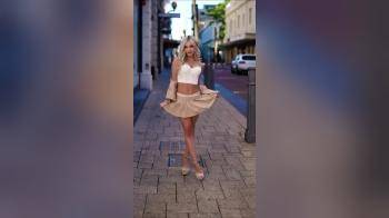 video of Short skirt in the city