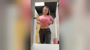video of Flashing her boobs in the locker room