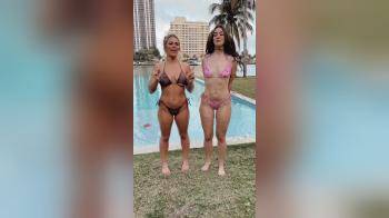 video of Sexy babes by the pool