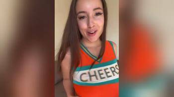 video of Cheerleader slut stripping it all