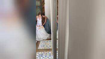video of Hot bride getting ready