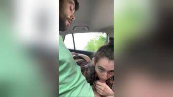 video of brunette girl with glasses fucked in car