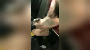 video of skinny GF fucked between two cars in public