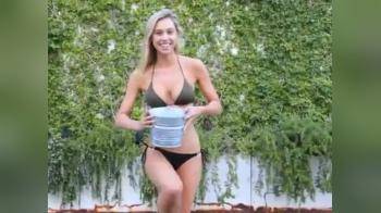 video of Sexy blonde ice bucket challenge