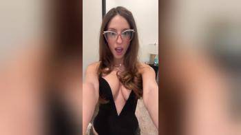 video of deep cleavage with glasses