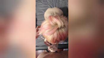 video of pink hair girl sucking cock