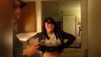 video of girl flashes big tits to friends