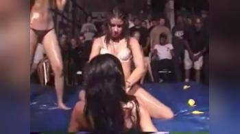 video of Oil wrestling leads to group shower