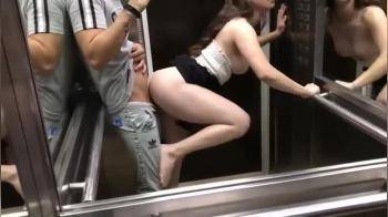 video of standing doggy in lift