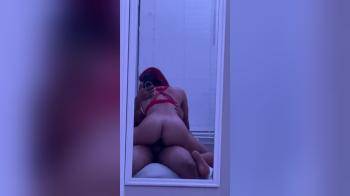 video of Babe riding in mirror view