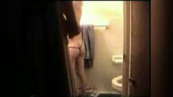 video of big titted girl surprised in bathroom