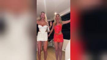 video of blondes on a boat