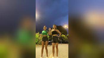 video of two girls dancing together