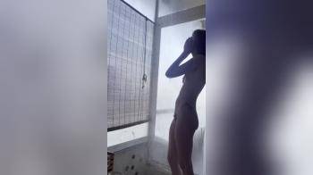 video of thin girl takes a shower