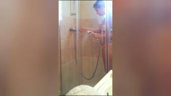 video of Glass door shower spy