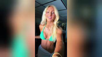 video of hot blonde green bikini