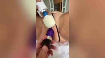 video of Closeup purple vibrator and wand