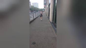 video of Young perfect blonde walking