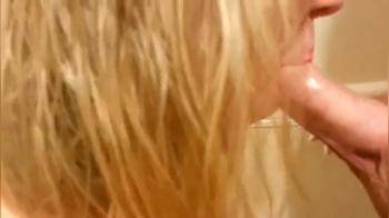 video of Blonde teen gf sucks and swallows cum