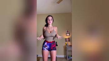 video of Big tits, no bra, hard nipples