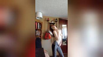 video of Dancing topless for some weed