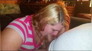 video of Chubby girlfriend sucking buddys cock