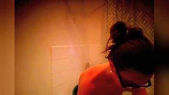 video of Fun girl filming shower