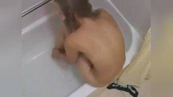 video of Great top down view of hot bathtub masturbation