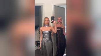 video of hot blondes shiny dress