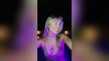 video of happy blonde in hottub