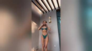 video of hot body forest green bikini