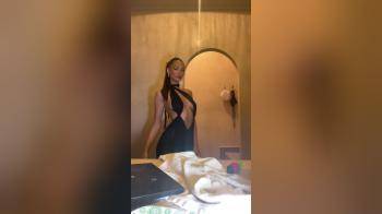 video of hot brunette black dress