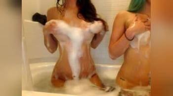 video of Emo Lesbians on webcam in the bath