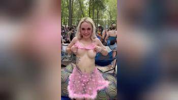 video of festival girl bounces her tits