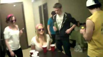 video of beer pong cleavage distraction