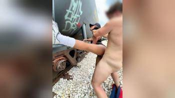 video of Public Fuck and Facial by a Frieght Train