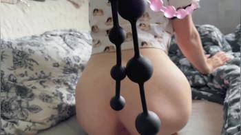video of Trying New Anal Beads And My Pussy Makes Happy Accident