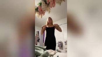 video of hottie strips off her tight black dress