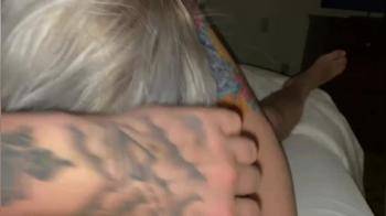 video of Tattooed blonde suck