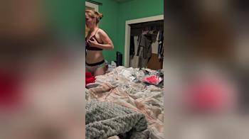 video of Cuck s girl underwear try on