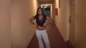 video of flashing in a hotel hallway