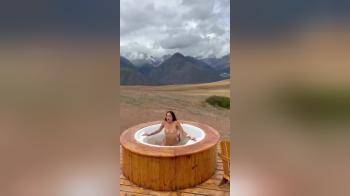 video of Couple having sex in a hot tub in the middle of nowhere