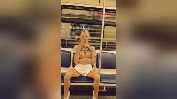 video of Showing her tits on the subway