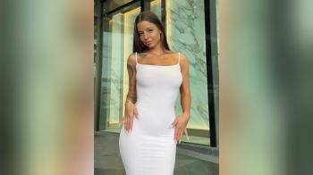 video of Beauty in sheer white dress