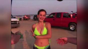 video of friends flashing on the beach 2