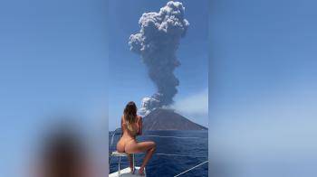 video of watching a volcano erupt